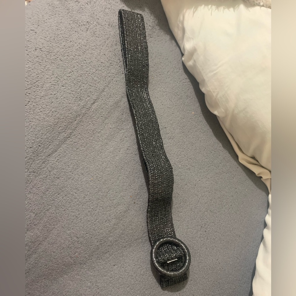 Black straw belt